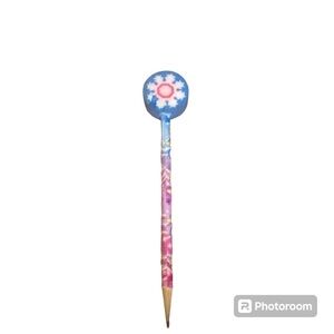 Lisa Frank Snowman Vintage Pencil W/ Eraser Top Snowflake